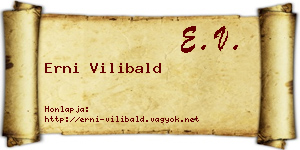 Erni Vilibald névjegykártya